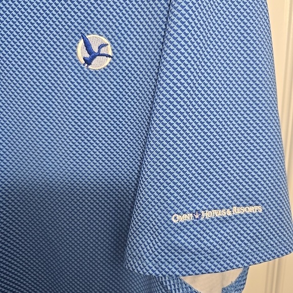 Holderness & Bourne Men's XXL Blue Geometric Tailored Fit Polo Embroidered Logo - Picture 2 of 6